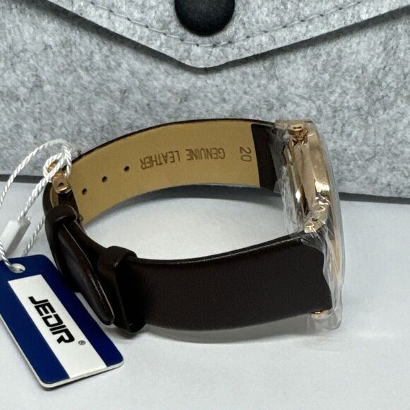 Jedir M.6014 Men Black Leather Strap Analog White Dial Quartz Wrist Watch JNA61 - Picture 12 of 12